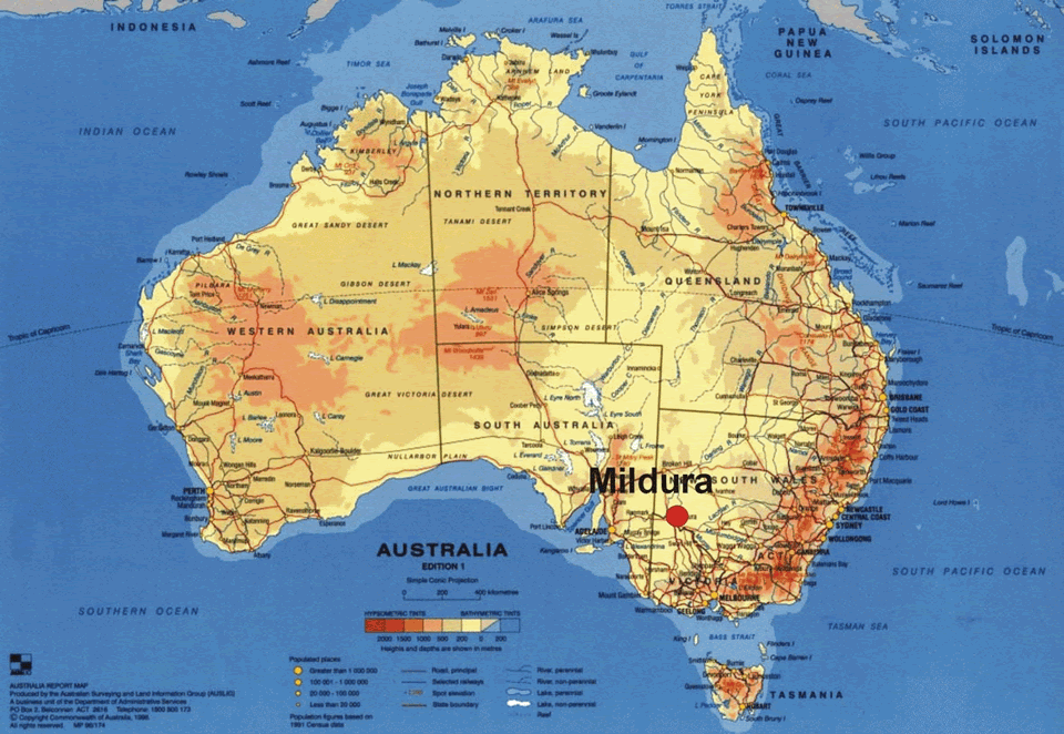 mildura australie carte
